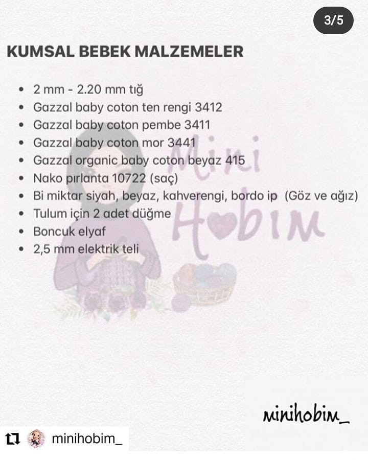 Ücretsiz Kumsal Bebek Örgü Şeması: Baş ve Kollar