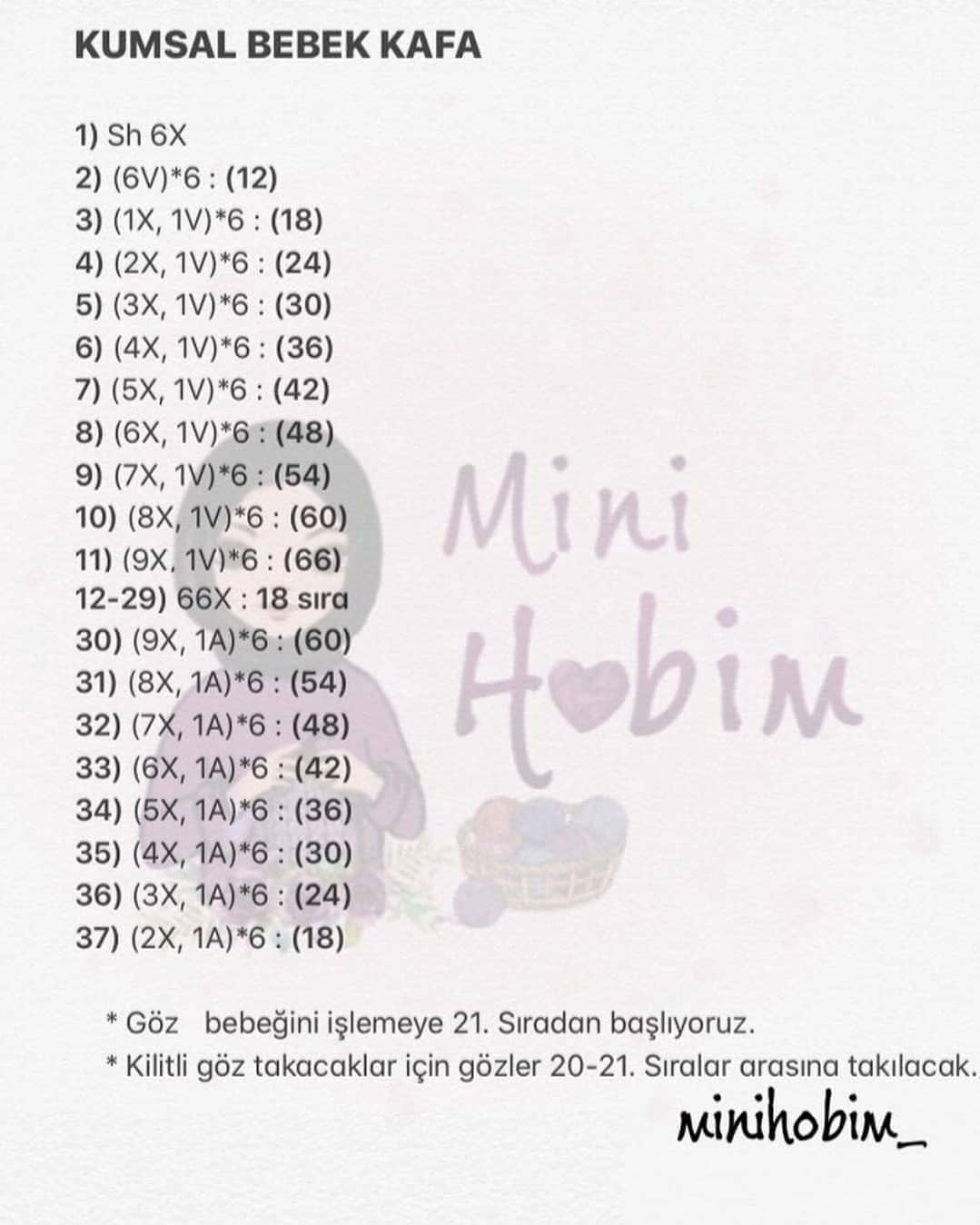 Ücretsiz Kumsal Bebek Örgü Şeması: Baş ve Kollar