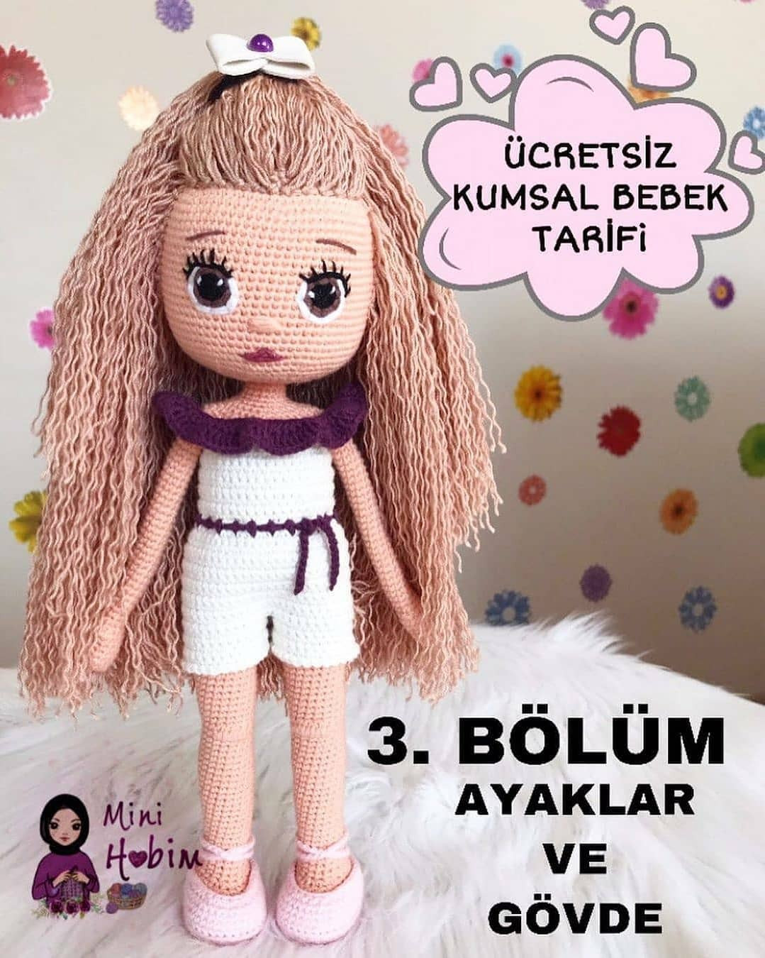Ücretsiz Kumsal Bebek Örgü Şeması: Baş ve Kollar