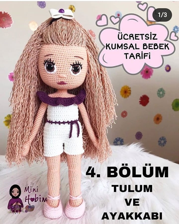 Ücretsiz Kumsal Bebek Örgü Şeması: Baş ve Kollar