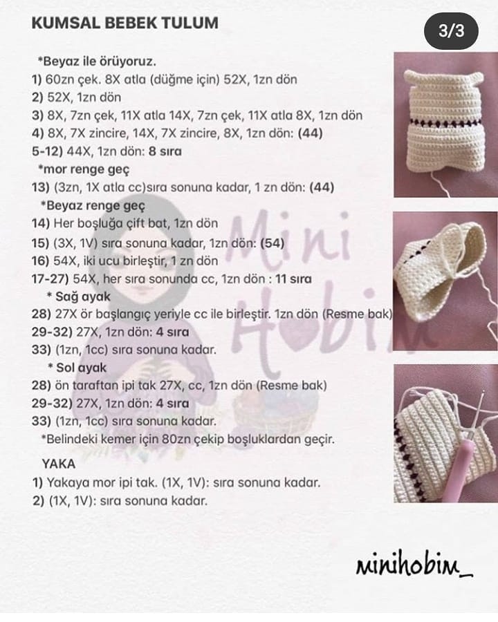 Ücretsiz Kumsal Bebek Örgü Şeması: Baş ve Kollar