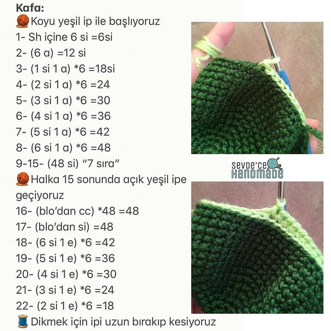 Ücretsiz Kurbağa Amigurumi Şeması