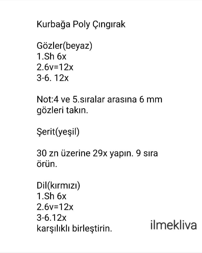 Ücretsiz Kurbağa Çıngırak Örgü Şeması