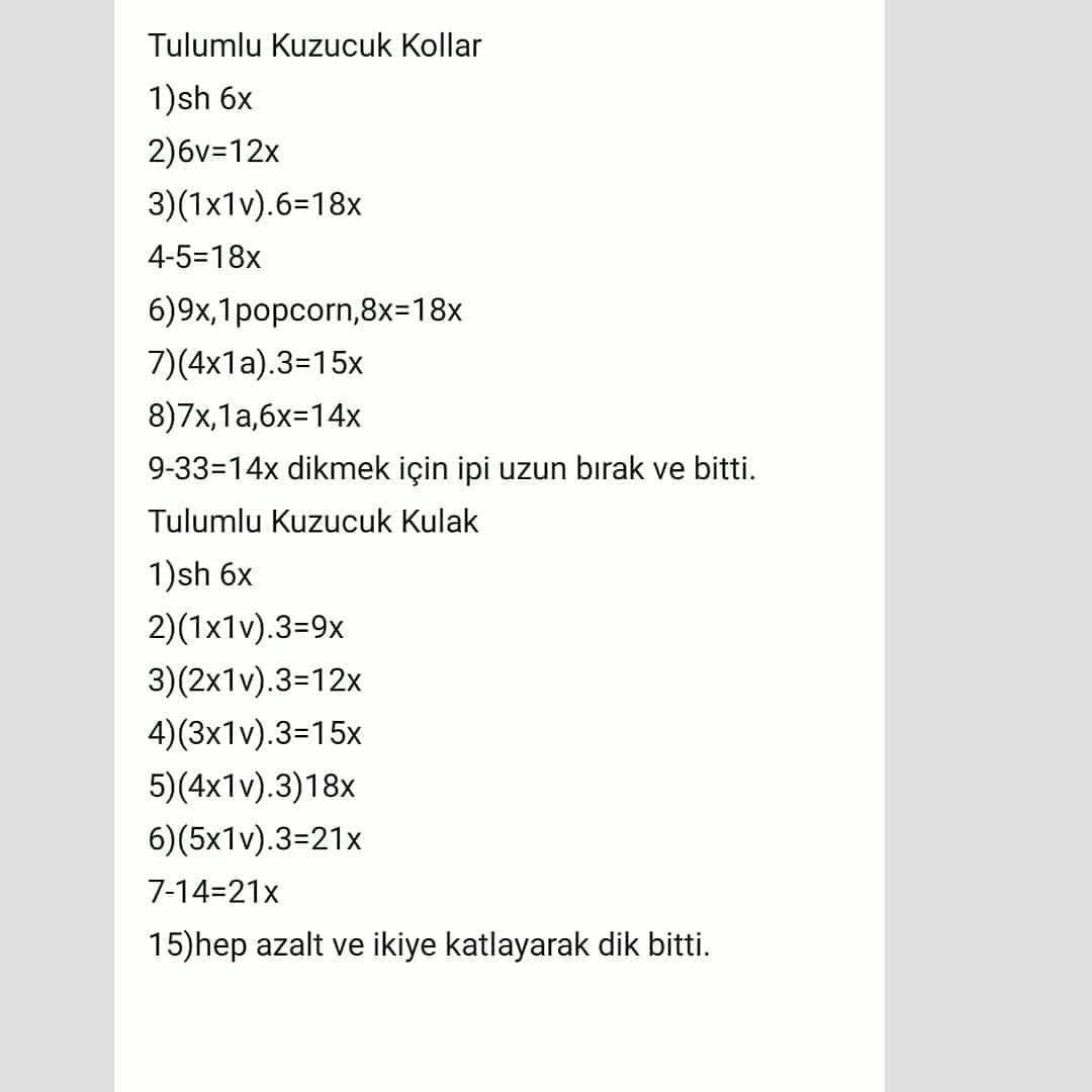 Ücretsiz Kuzu Amigurumi Tığ İşi Tarifi Tulumlu Kuzu❤️❤️