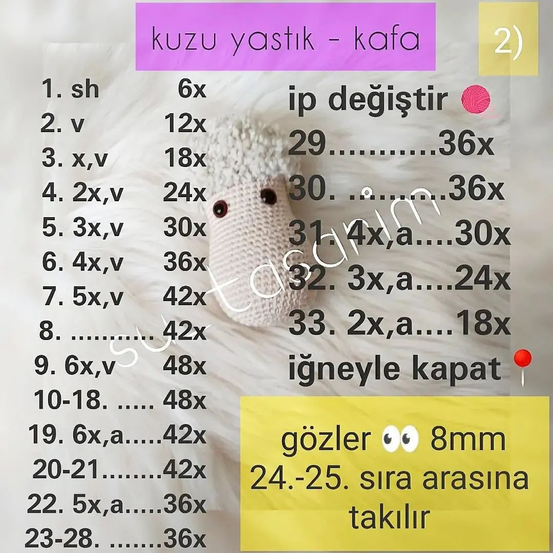 Ücretsiz Kuzu Yastık Şeması