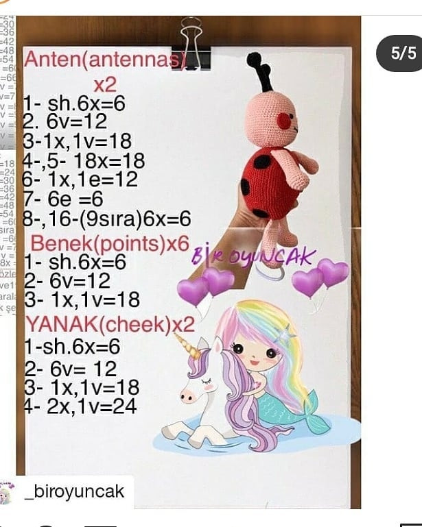 Ücretsiz LadyBug Amigurumi Yapımı
