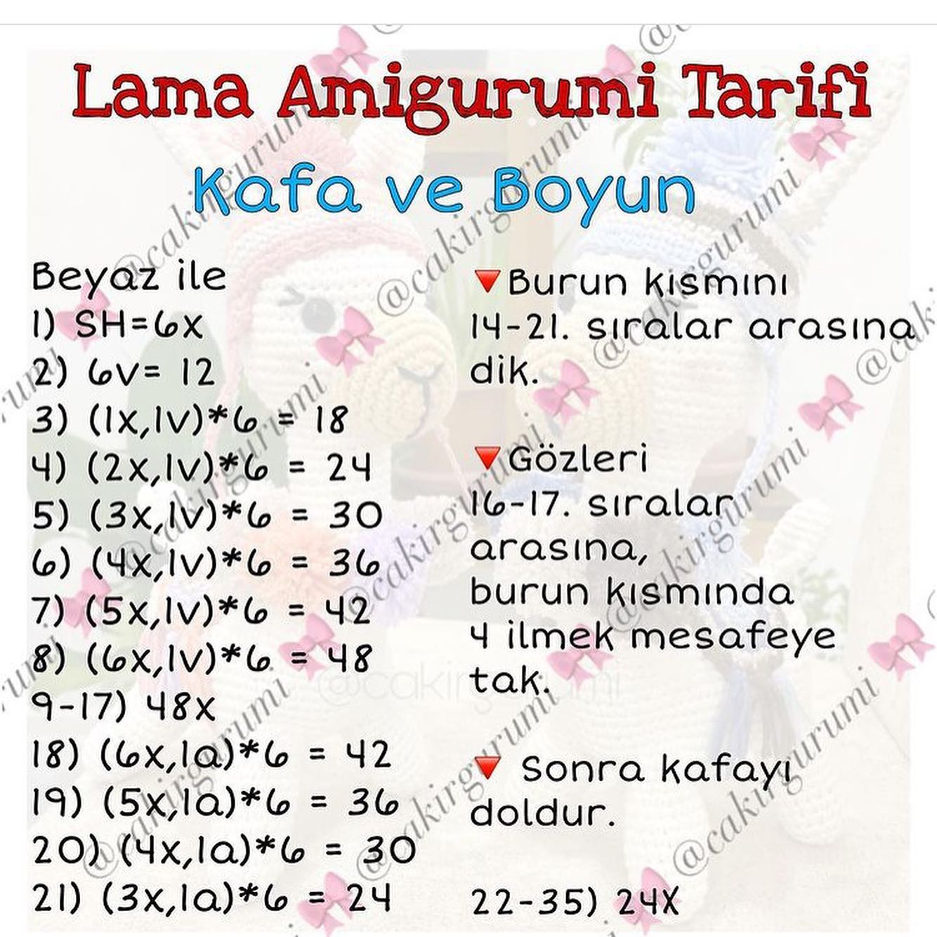 Ücretsiz LAMA Amigurumi Yapımı