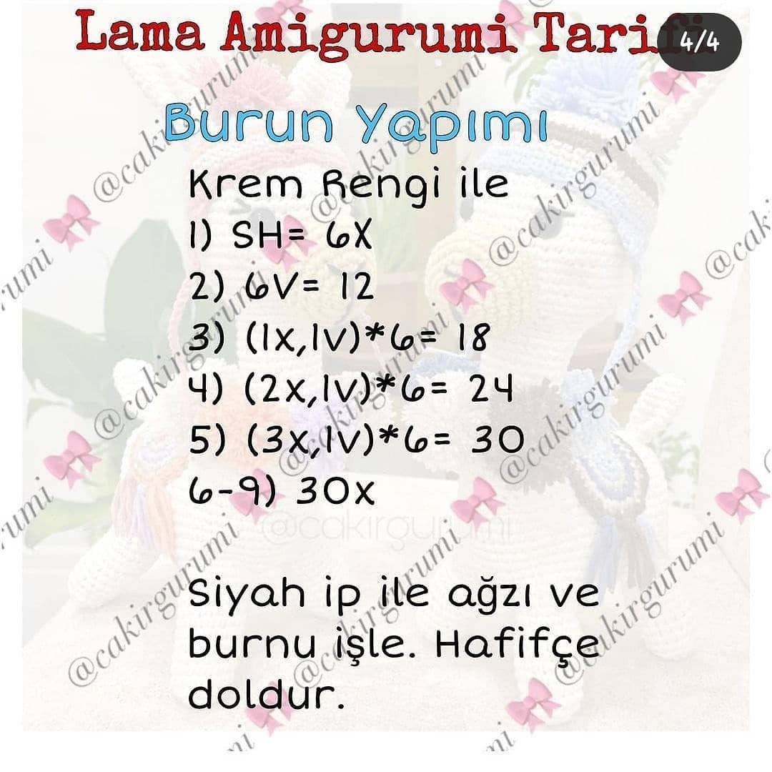Ücretsiz LAMA Amigurumi Yapımı