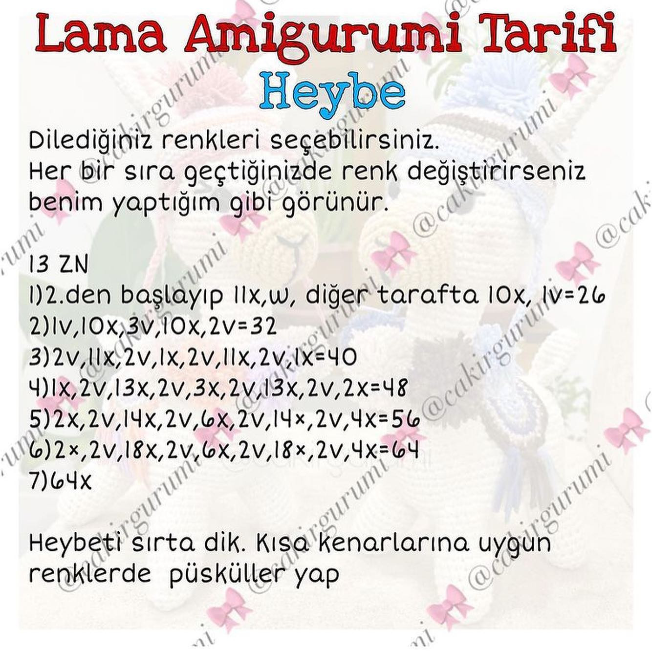 Ücretsiz LAMA Amigurumi Yapımı