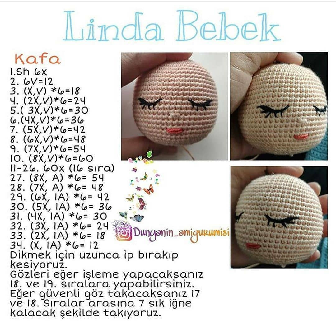 Ücretsiz Linda Bebek Amigurumi Şeması