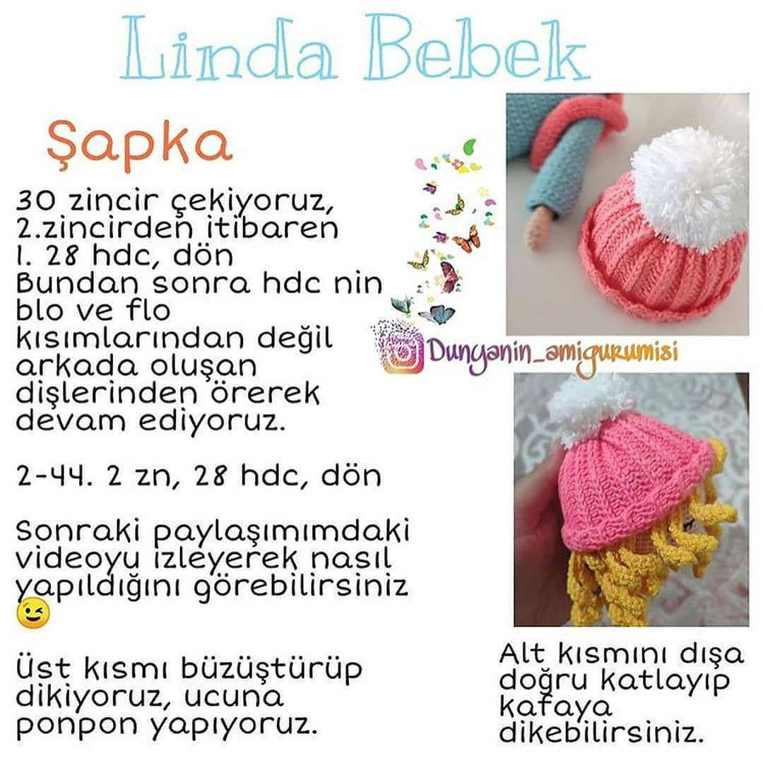 Ücretsiz Linda Bebek Amigurumi Şeması