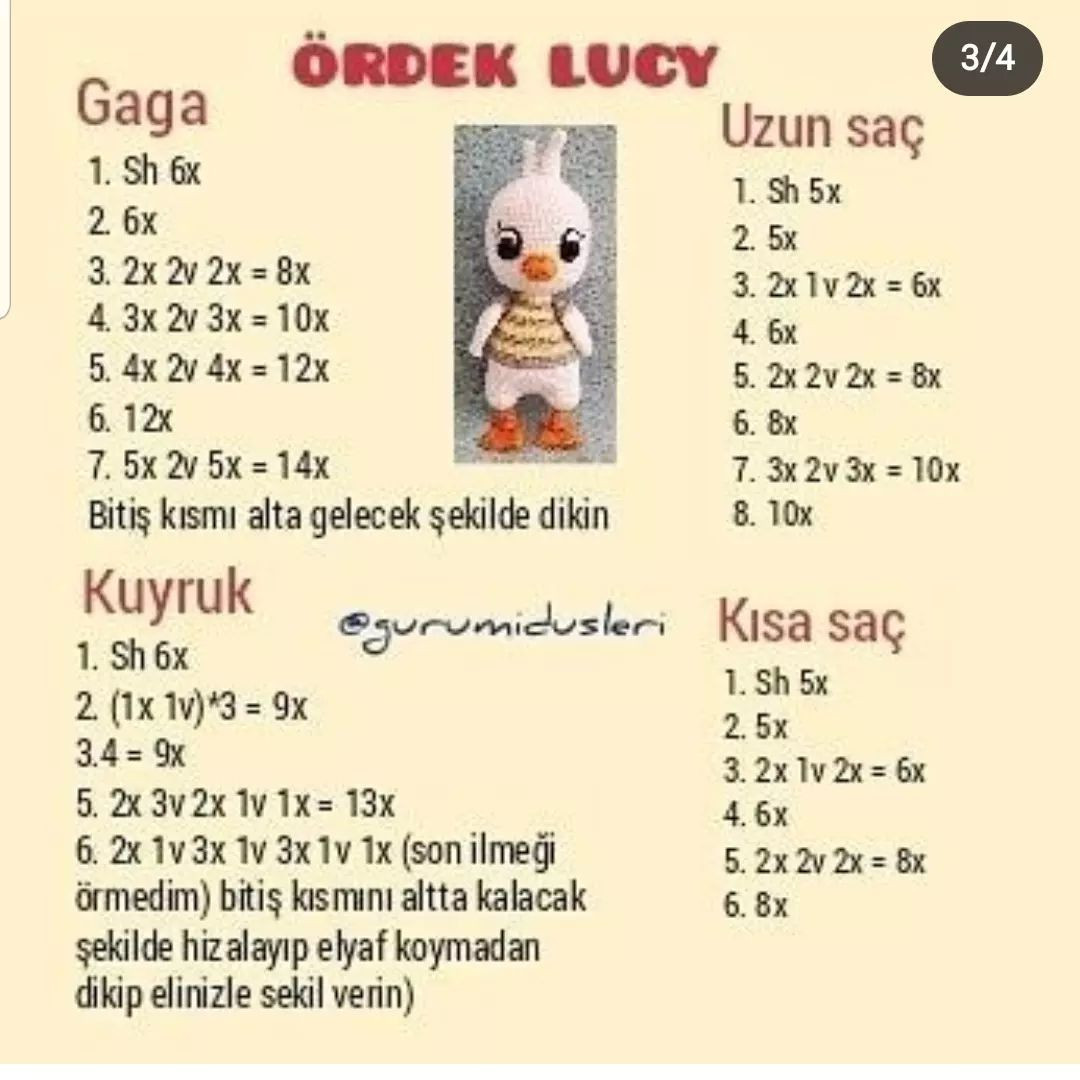 Ücretsiz Ördek Lucy Amigurumi Tarifi