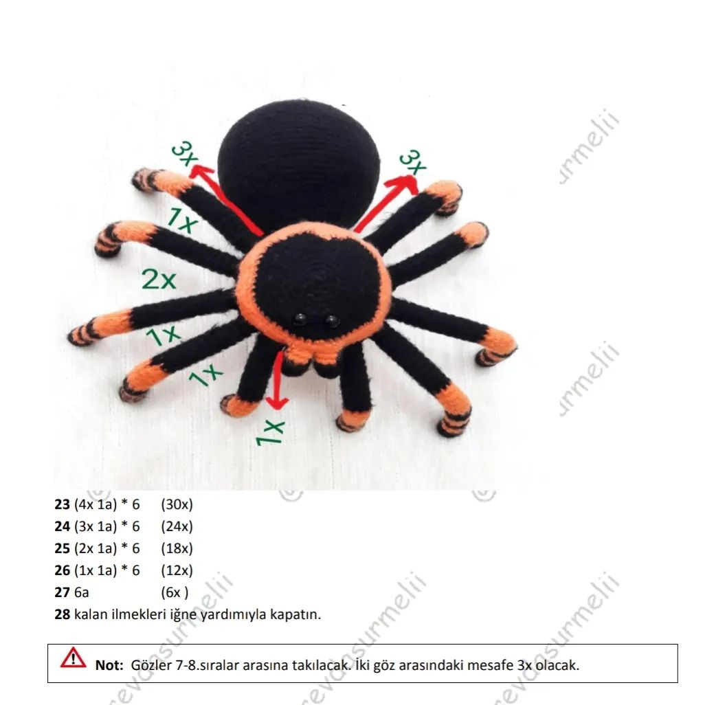 Ücretsiz Örme Örümcek Şeması