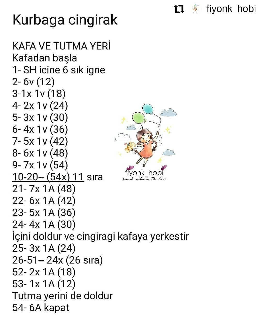 Ücretsiz Örme Şeması: Sevimli Kurbağa Bebek Zili