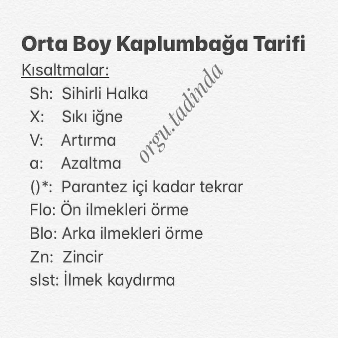 Ücretsiz Orta Boy Kaplumbağa Amigurumi Tarifi