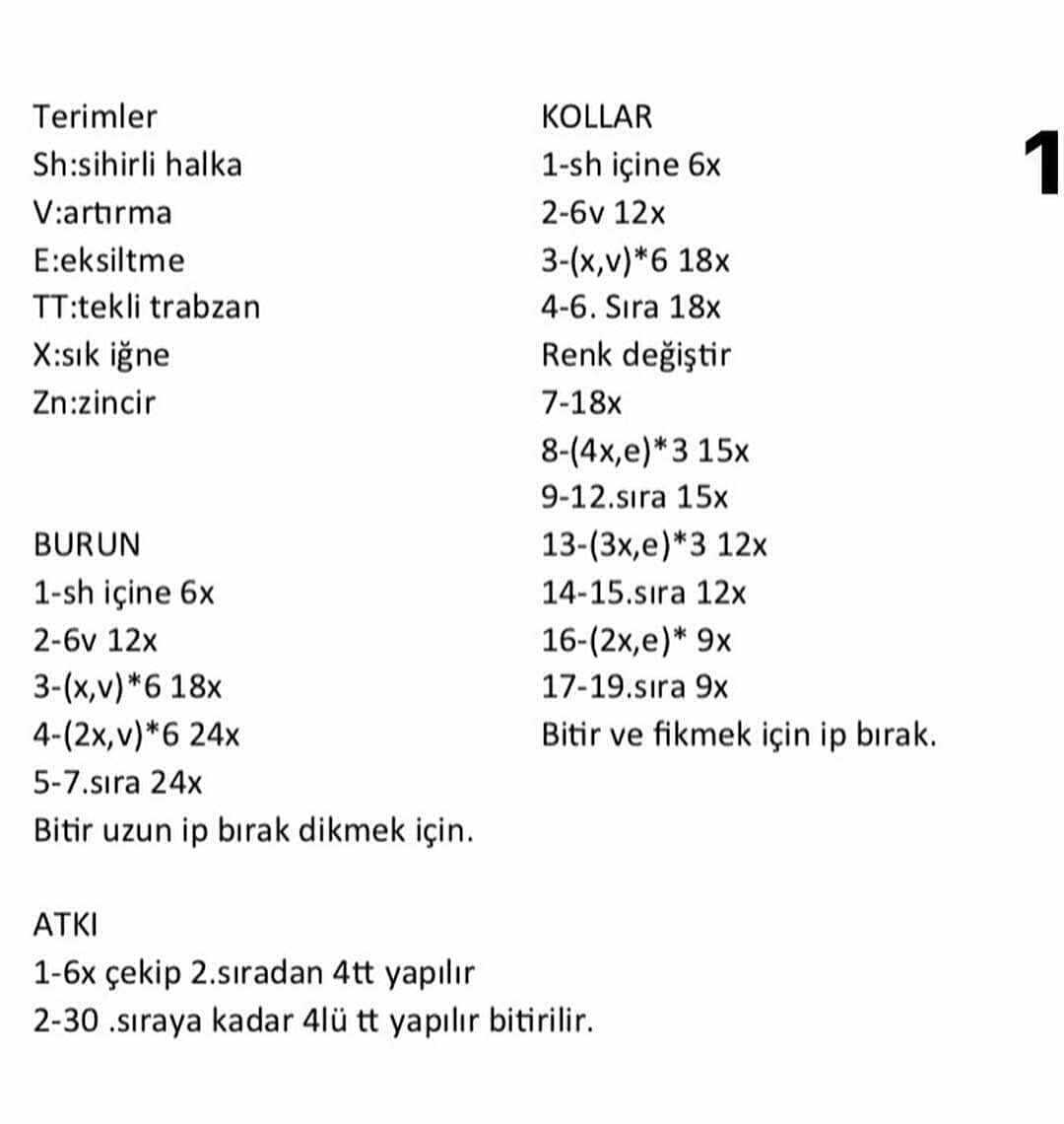 Ücretsiz Ren Geyiği Amigurumi Tığ İşi Tarifi