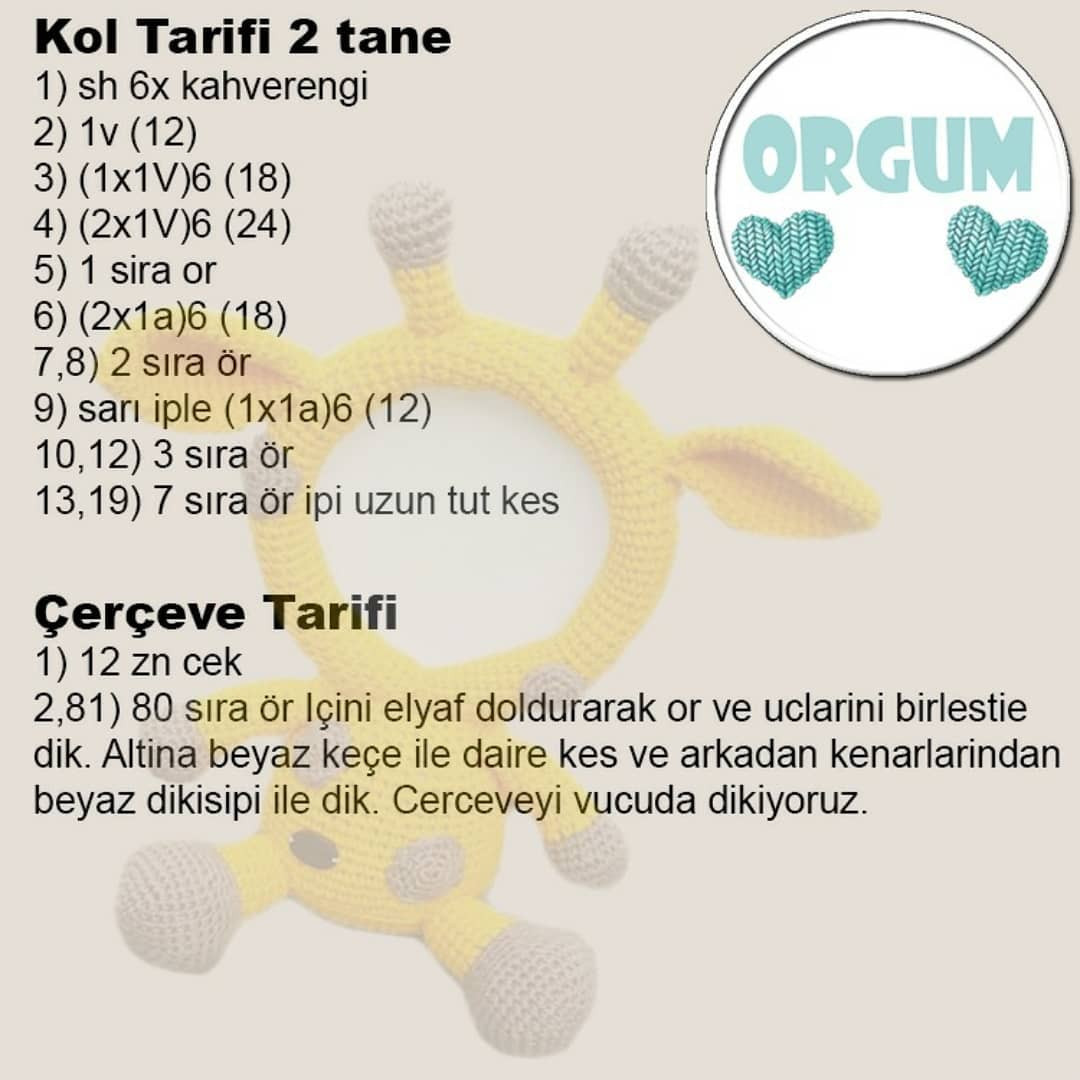 Ücretsiz Resimli Zürafa Amigurumi Yapımı