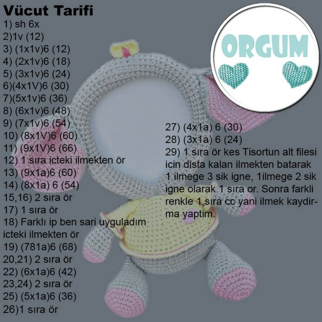 Ücretsiz Resimlik Fil Örgü Şeması
