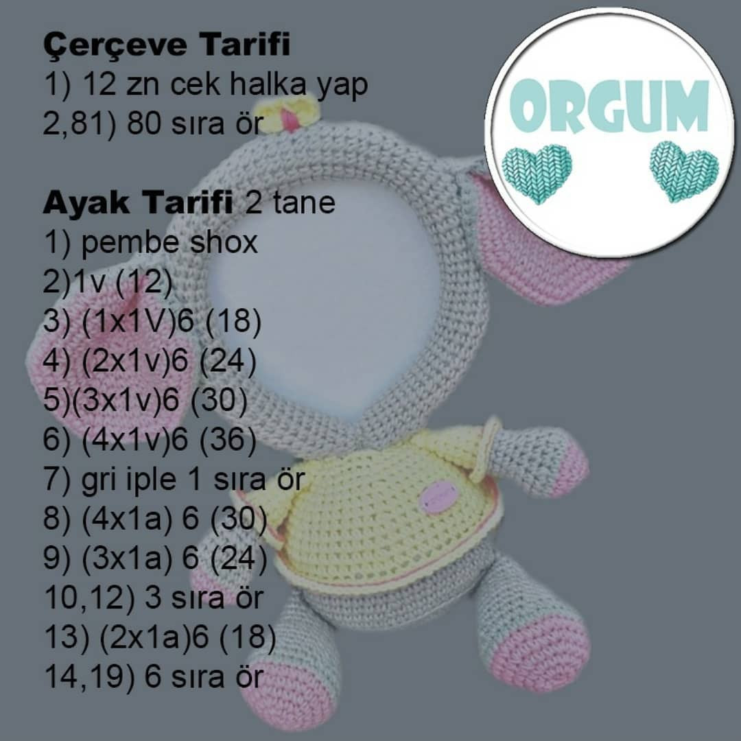 Ücretsiz Resimlik Fil Örgü Şeması