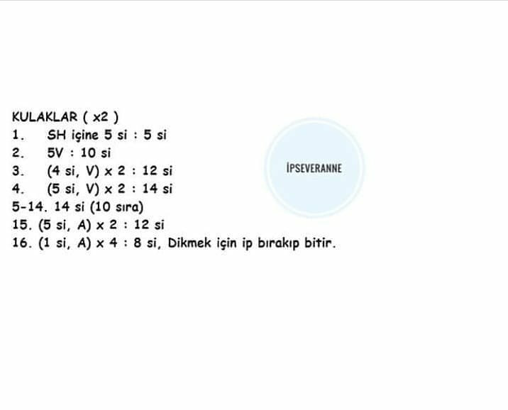 Ücretsiz Şapşik Tavşan Tığ İşi Tarifi