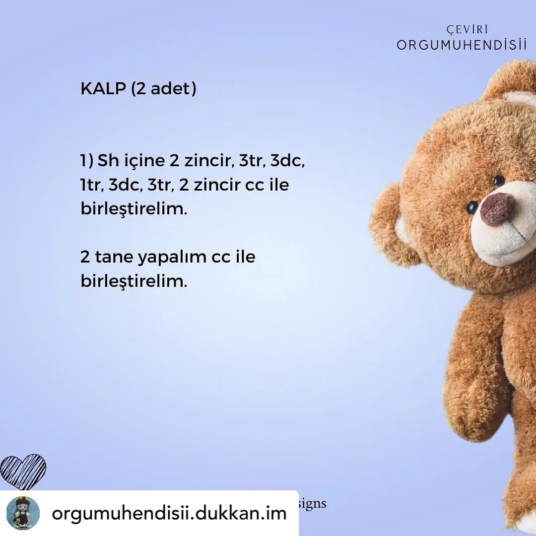 Ücretsiz Sevgililer Günü Ayıcık Amigurumi Tarifi
