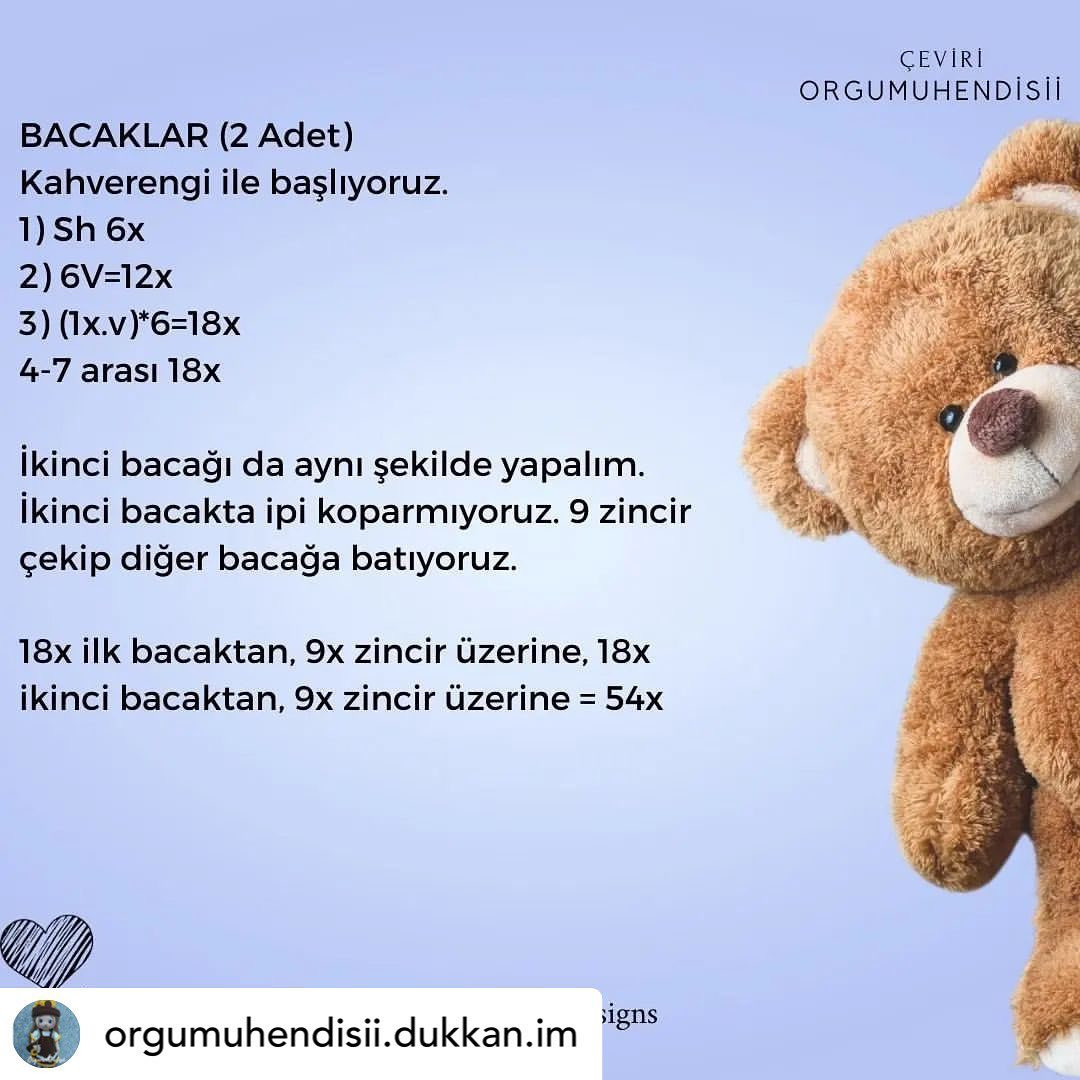 Ücretsiz Sevgililer Günü Ayıcık Amigurumi Tarifi