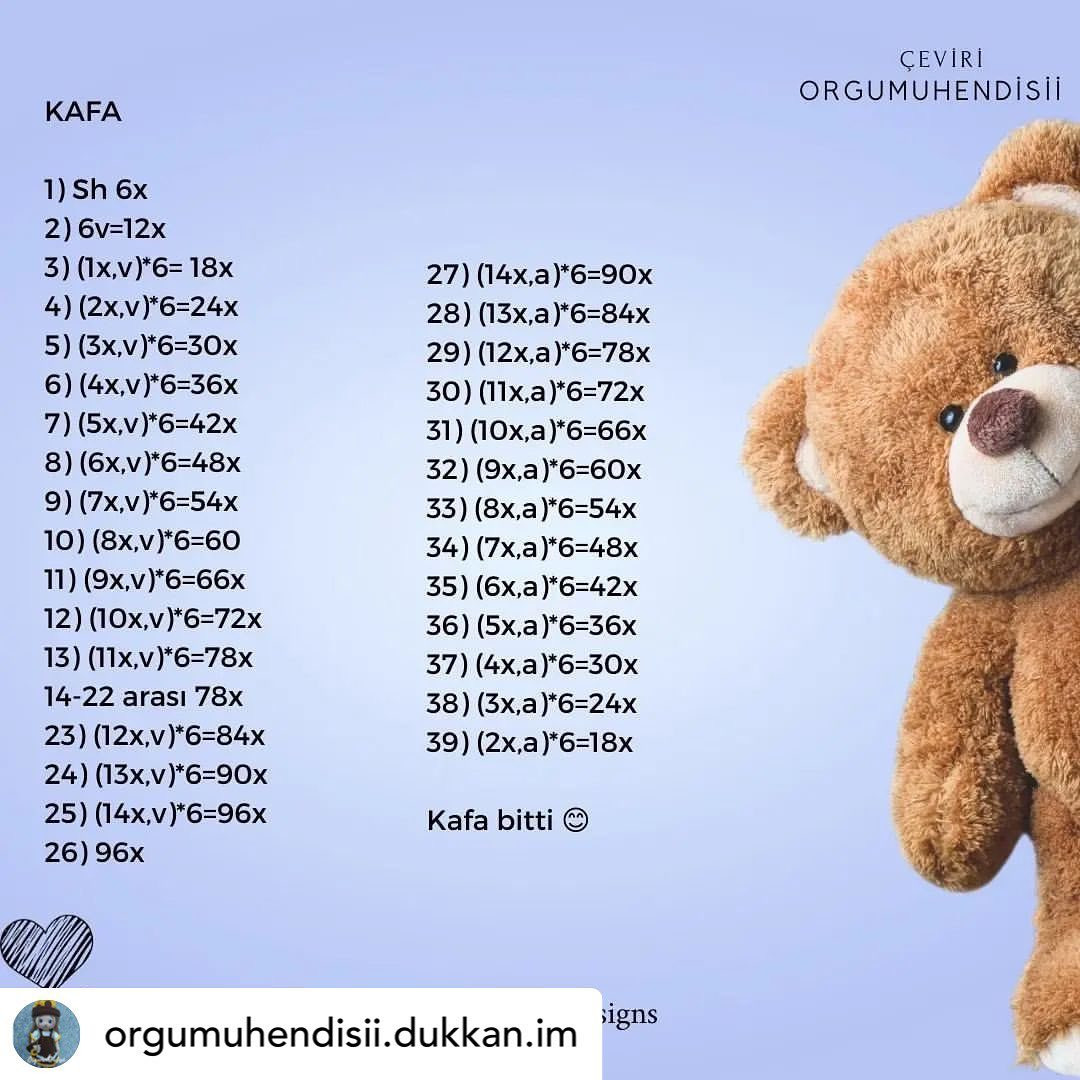 Ücretsiz Sevgililer Günü Ayıcık Amigurumi Tarifi