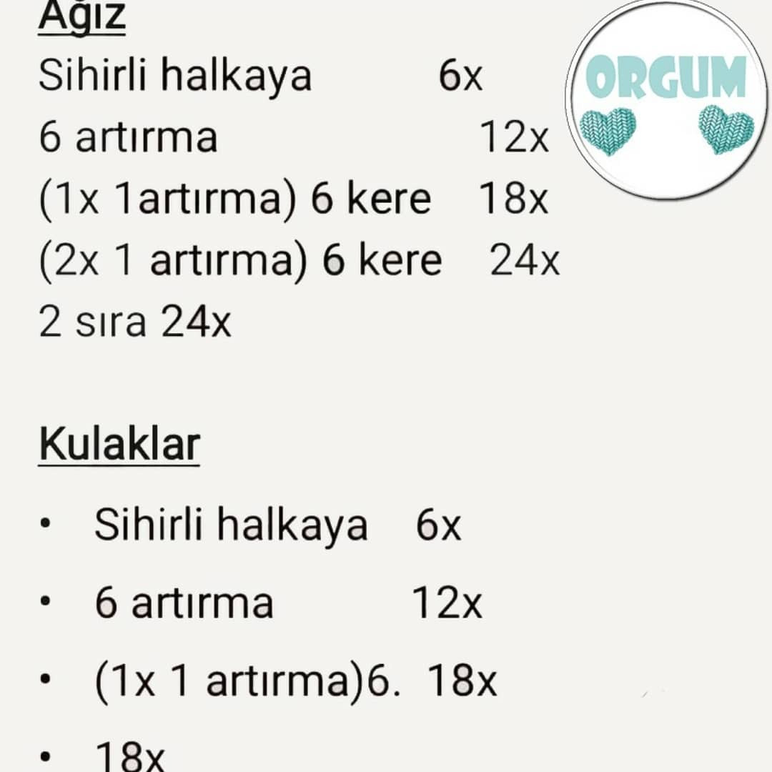 Ücretsiz Sevimli Ayıcık Tığ İşi Şeması Amigurumi modelleri arasında en çok tercih