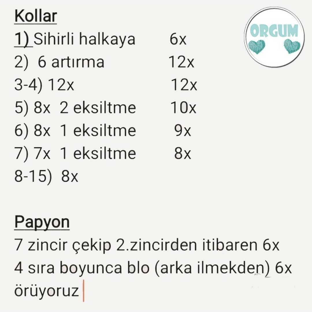 Ücretsiz Sevimli Ayıcık Tığ İşi Şeması Amigurumi modelleri arasında en çok tercih