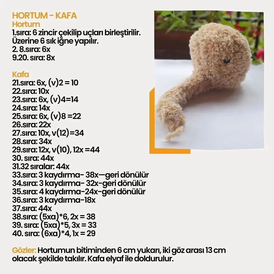 Ücretsiz Sevimli Fil Oyuncak Tığ İşi Tarifi