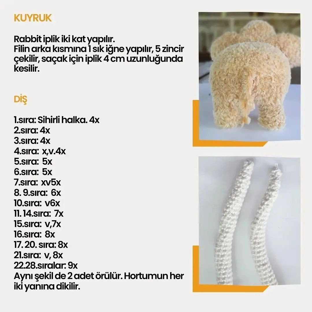 Ücretsiz Sevimli Fil Oyuncak Tığ İşi Tarifi