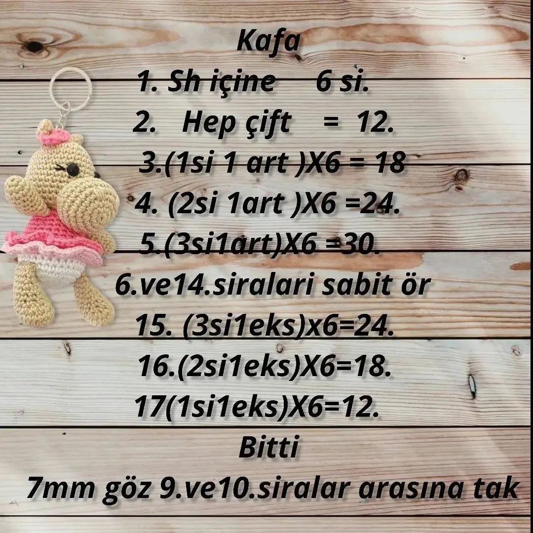 ÜCRETSİZ Sevimli Su Aygırı Amigurumi Tarifi