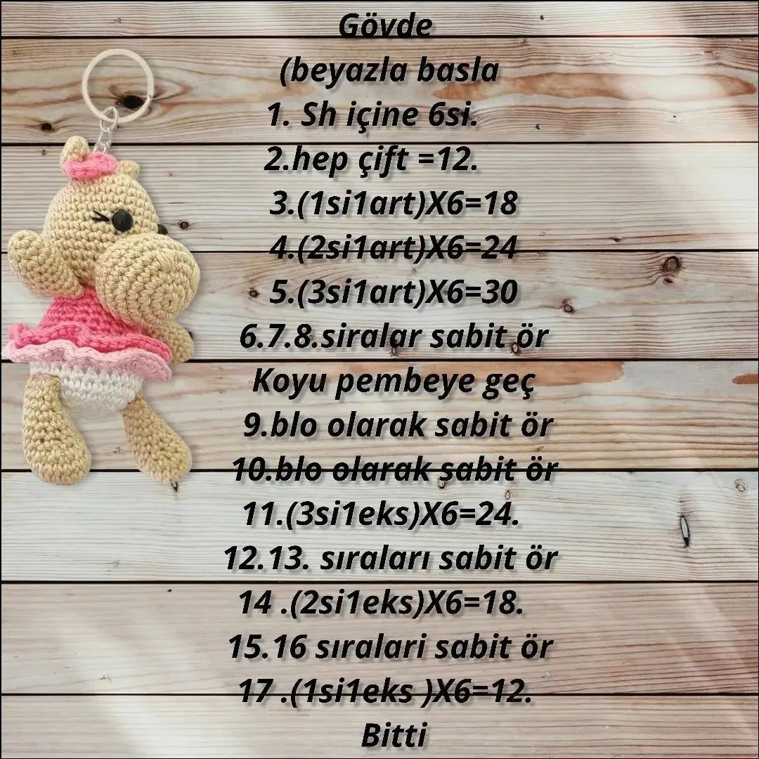 ÜCRETSİZ Sevimli Su Aygırı Amigurumi Tarifi