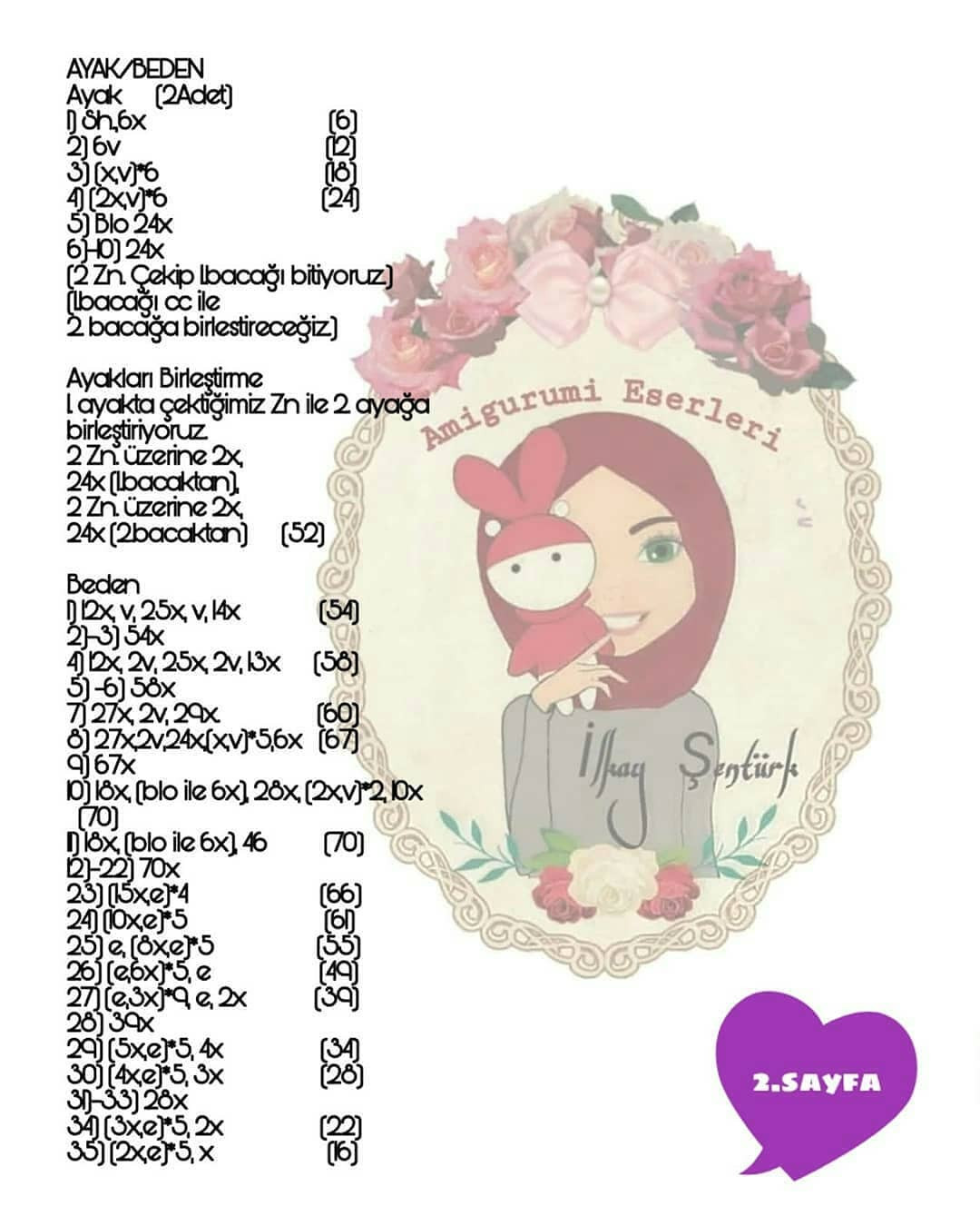 Ücretsiz Sevimli Tavşan Amigurumi Şeması