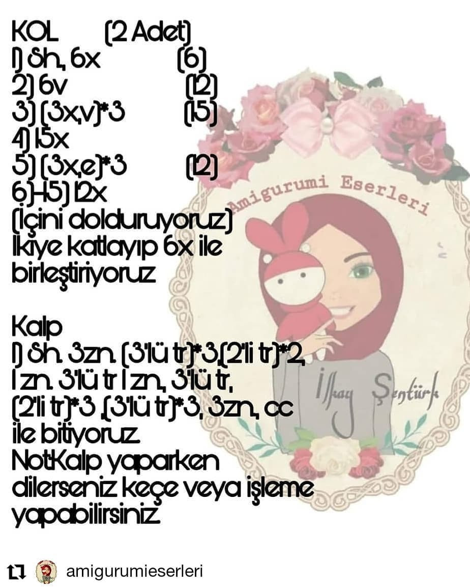 Ücretsiz Sevimli Tavşan Amigurumi Şeması