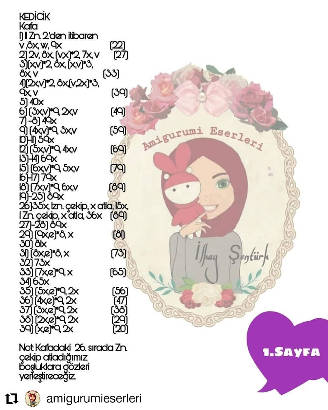 Ücretsiz Sevimli Tavşan Amigurumi Şeması