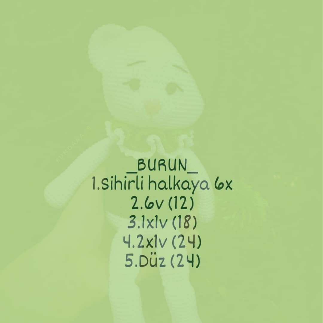 Ücretsiz Sevimli Tavşan Amigurumi Tığ İşi Şeması