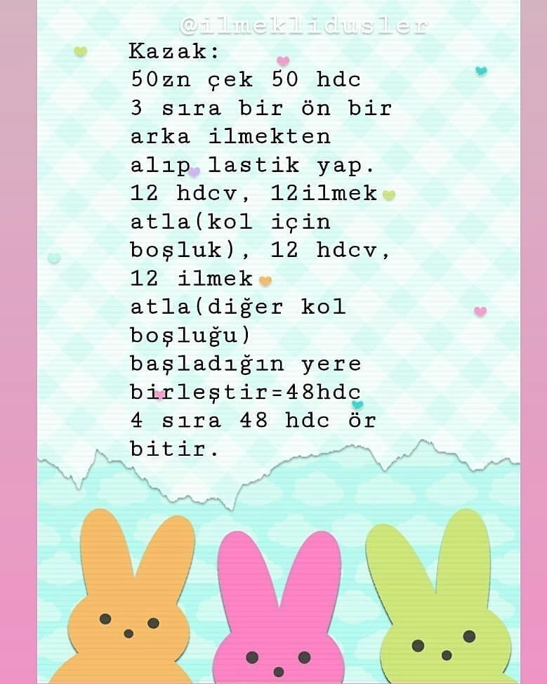 Ücretsiz Sevimli Tavşan Amigurumi Tığ İşi Tarifi bahartadındaörgüler
