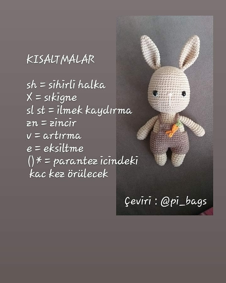 Ücretsiz Sevimli Tavşan Amigurumi Yapım Tarifi