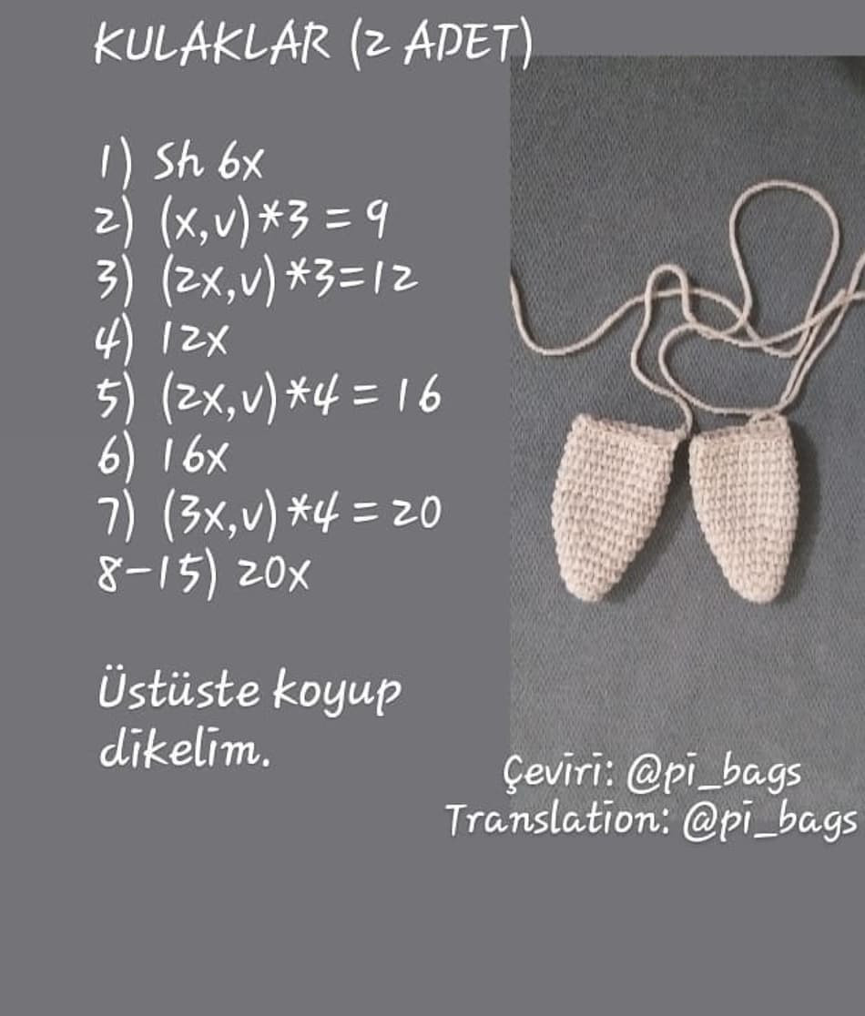Ücretsiz Sevimli Tavşan Amigurumi Yapım Tarifi