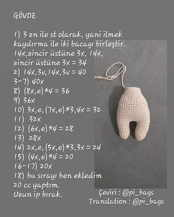 Ücretsiz Sevimli Tavşan Amigurumi Yapım Tarifi