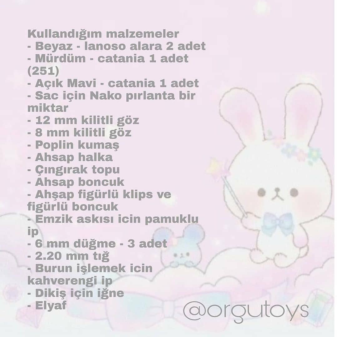 Ücretsiz Sevimli Tavşan Seti Tığ İşi Tarifi