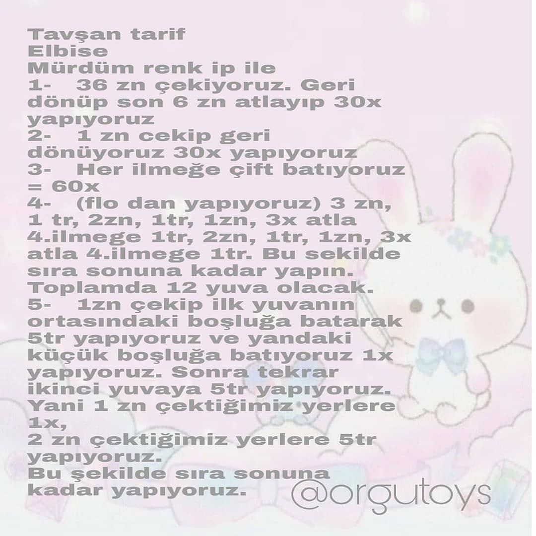 Ücretsiz Sevimli Tavşan Seti Tığ İşi Tarifi