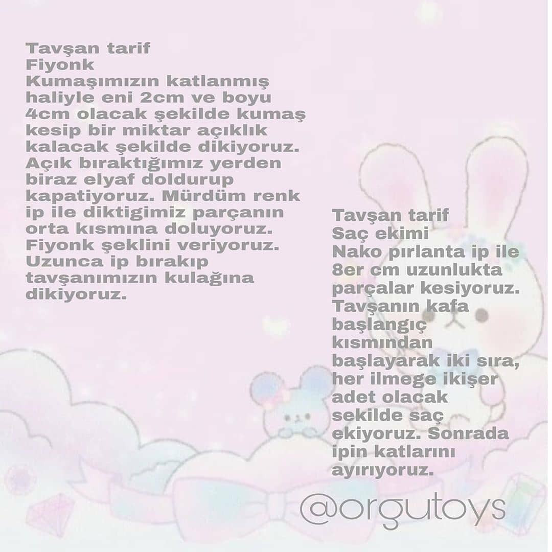Ücretsiz Sevimli Tavşan Seti Tığ İşi Tarifi