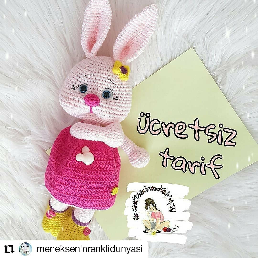 Ücretsiz sevimli tavşan tığ işi modeli