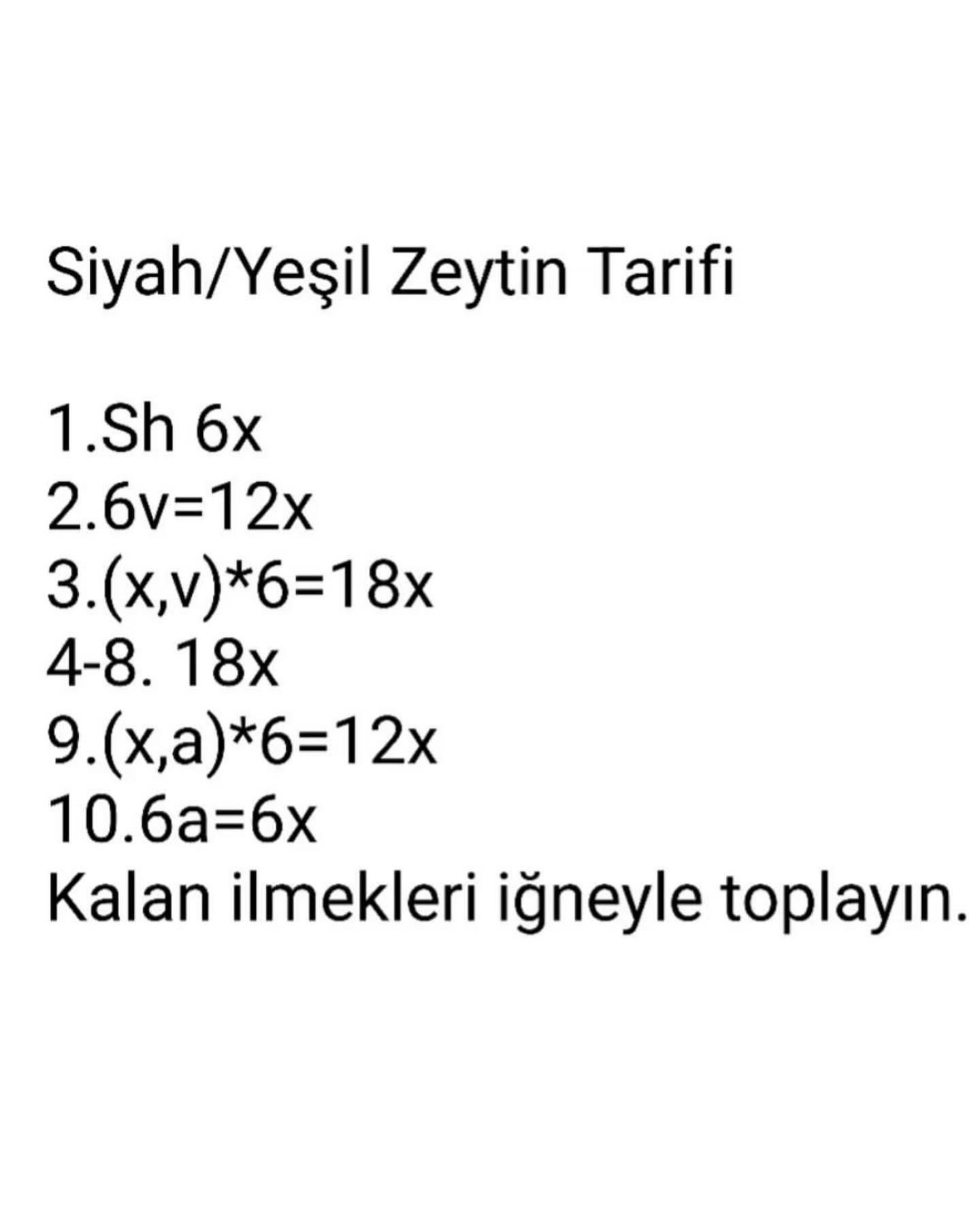 Ücretsiz Siyah/Yeşil Zeytin Tığ işi Tarifi