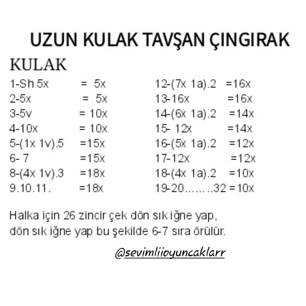 Ücretsiz Tavşan Bebek Zili Tığ İşi Tarifi Çok soruldu bende sizlerle paylaşmak istedim