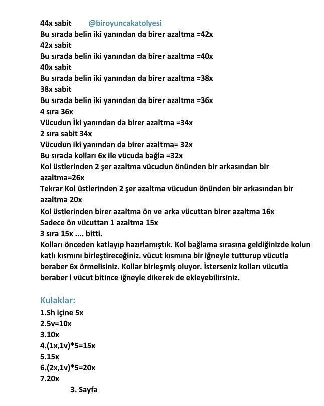 Ücretsiz Tavşan Örgü Şeması: 40cm Boyunda Sevimli Bir Tavşan
