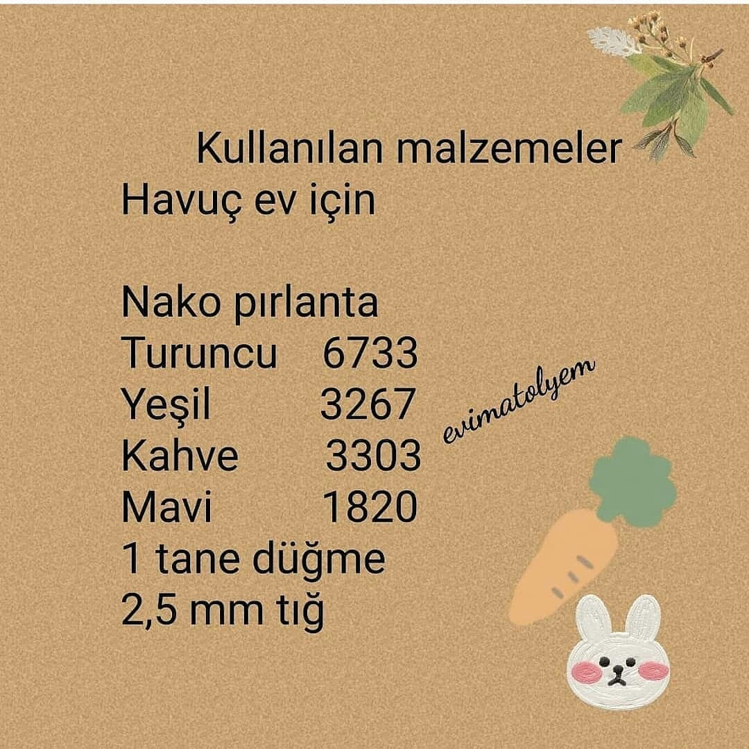 Ücretsiz Tavşan ve Havuç Ev Örgü Şeması