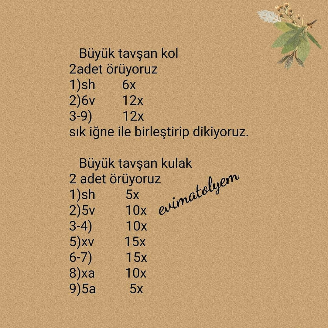 Ücretsiz Tavşan ve Havuç Ev Örgü Şeması